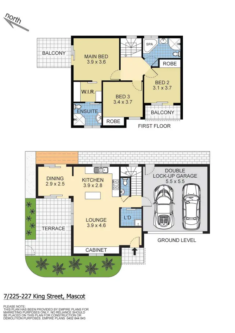 Floorplan of Homely townhouse listing, 7/225-227 King Street, Mascot NSW 2020
