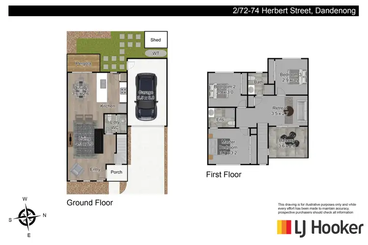 Floorplan of Homely townhouse listing, 2/74 Herbert Street, Dandenong VIC 3175