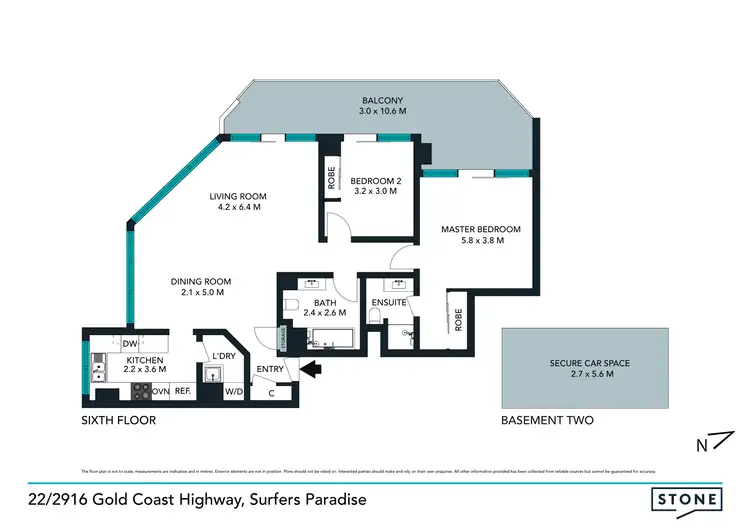 Floorplan of Homely apartment listing, 22/2916 Gold Coast Highway, Surfers Paradise QLD 4217