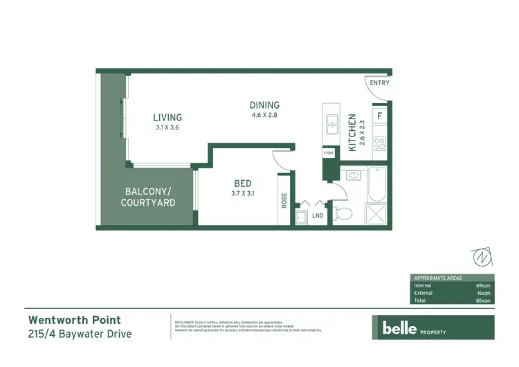 Floorplan of Homely apartment listing, 215/4 Baywater Drive, Wentworth Point NSW 2127