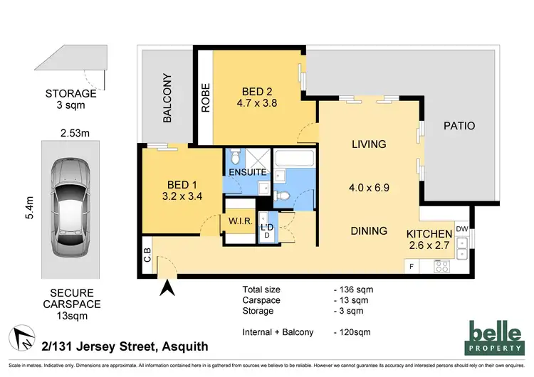 Floorplan of Homely apartment listing, 2/131-133 Jersey Street, Asquith NSW 2077