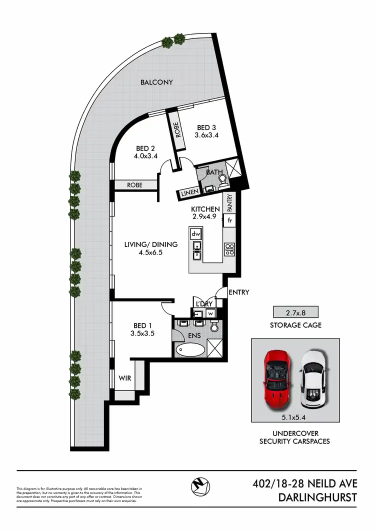 Floorplan of Homely apartment listing, 402/18-28 Neild Avenue, Rushcutters Bay NSW 2011