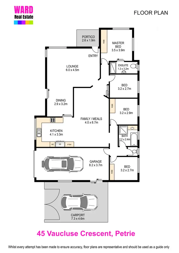 Floorplan of Homely house listing, 45 Vaucluse Crescent, Petrie QLD 4502