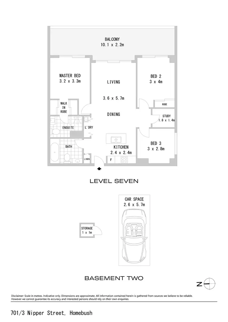 Floorplan of Homely apartment listing, 701/3 Nipper Street, Homebush NSW 2140