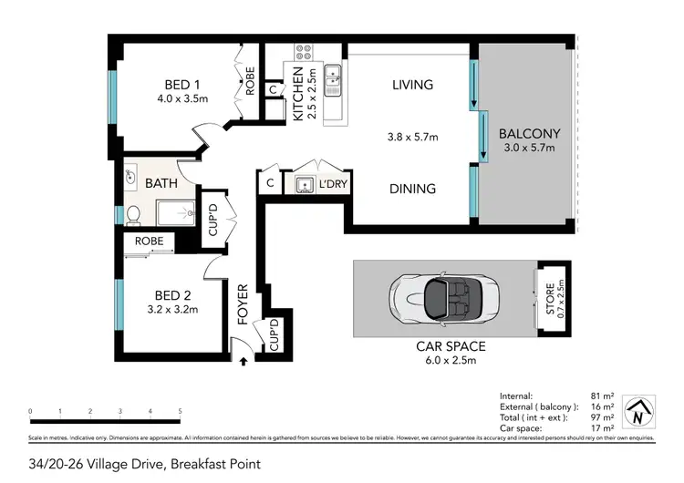 Floorplan of Homely apartment listing, 34/20-26 Village Drive, Breakfast Point NSW 2137