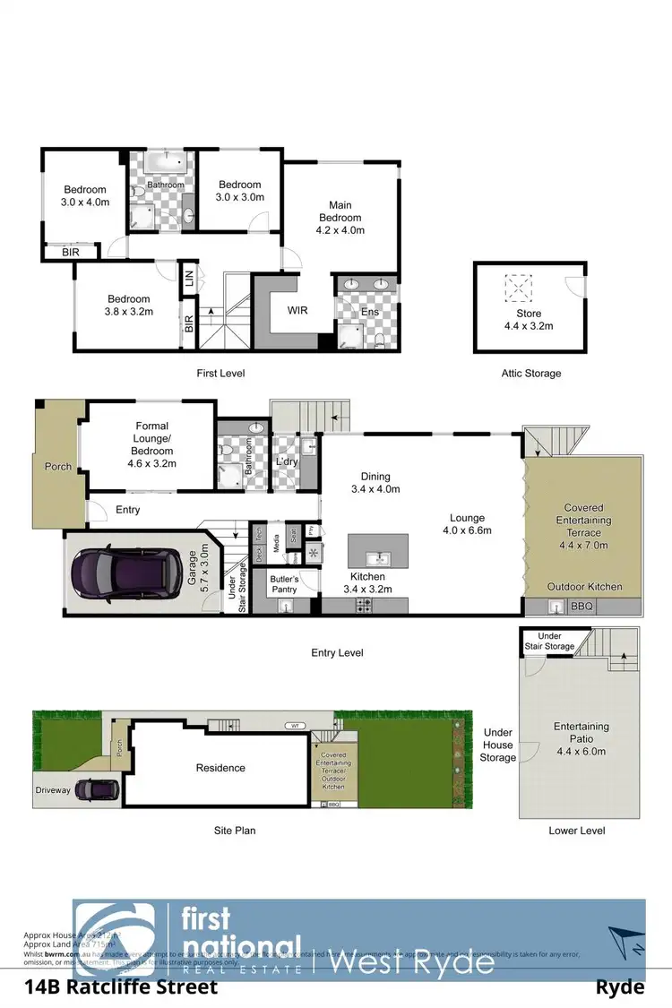 Floorplan of Homely semi-detached listing, 14B Ratcliffe Street, Ryde NSW 2112