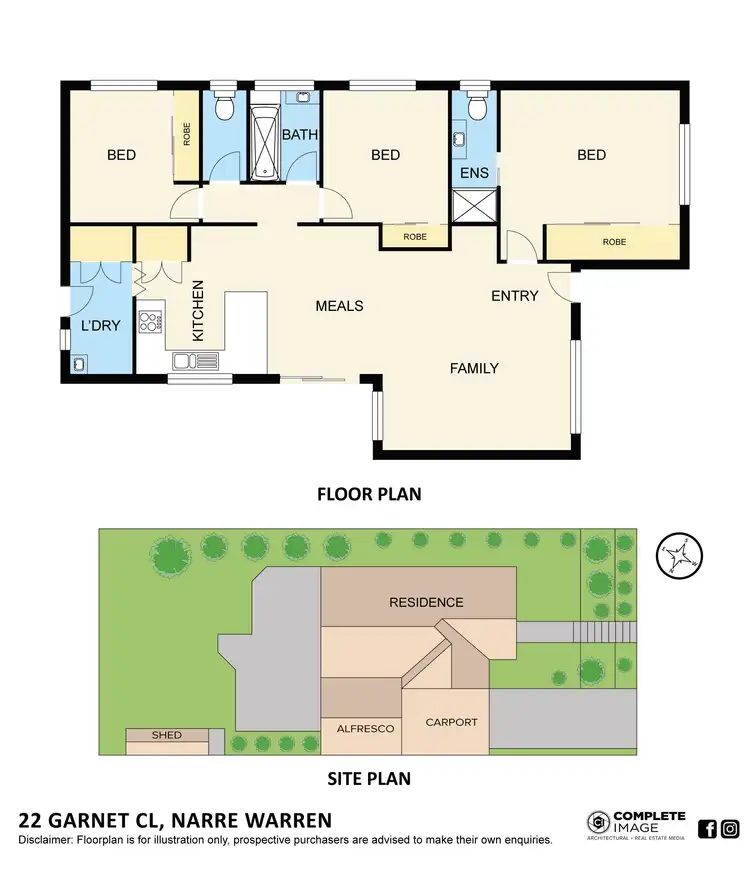 Floorplan of Homely house listing, 22 Garnet Close, Narre Warren VIC 3805