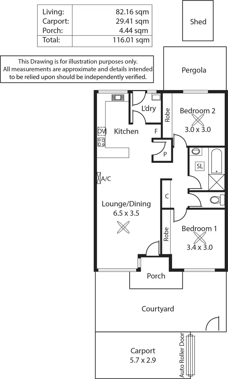 Floorplan of Homely unit listing, 2/54 Dingera Avenue, North Plympton SA 5037