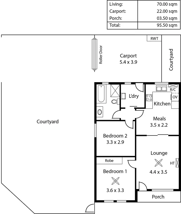 Floorplan of Homely unit listing, 1/36 Third Avenue, St Morris SA 5068