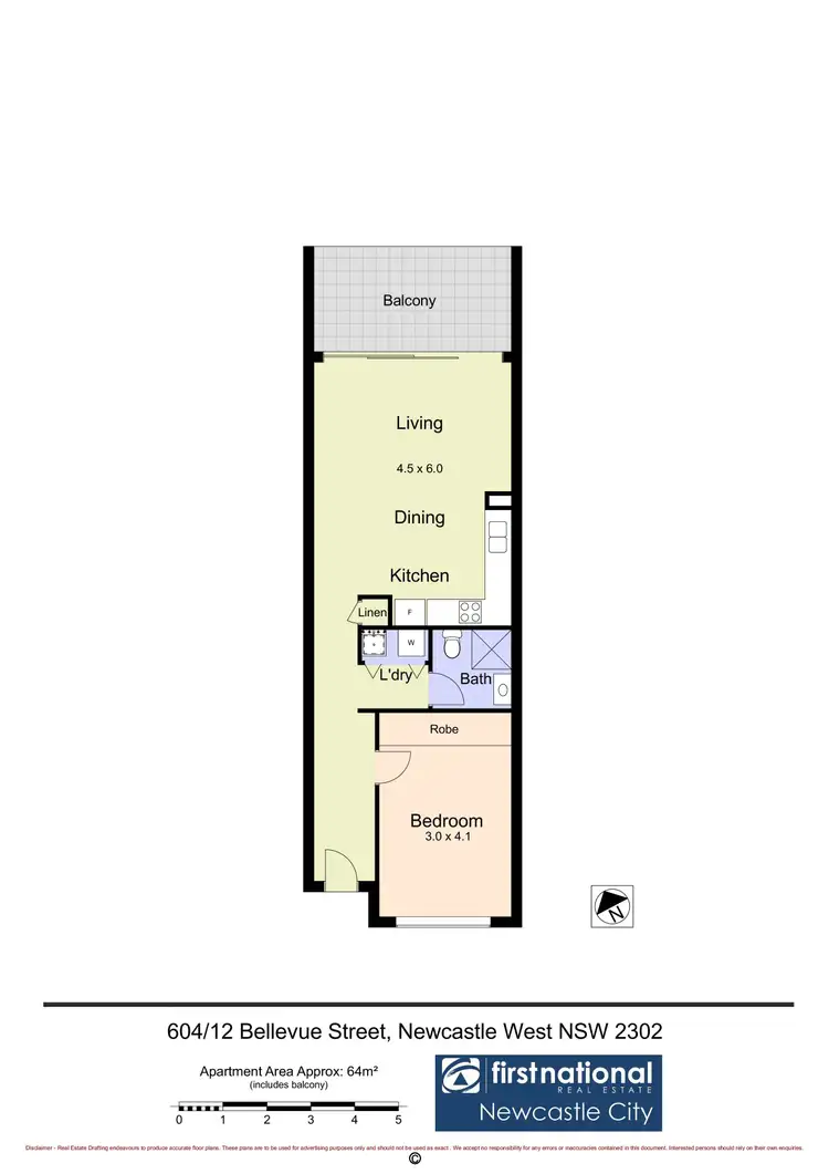 Floorplan of Homely apartment listing, 604/12 Bellevue Street, Newcastle West NSW 2302