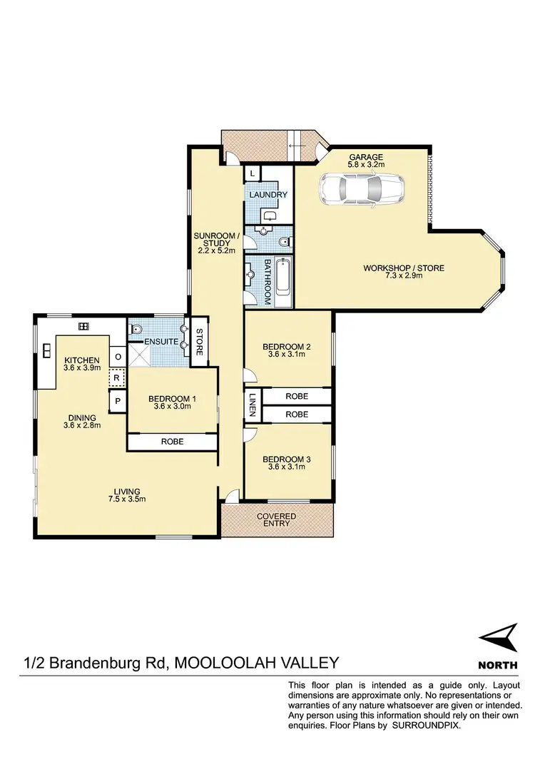 Floorplan of Homely semi-detached listing, 1/2 Brandenburg Road, Mooloolah Valley QLD 4553
