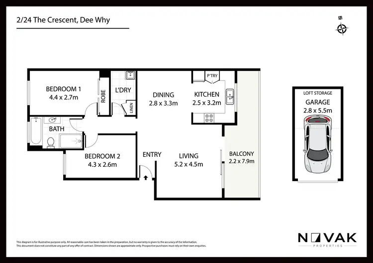 Floorplan of Homely apartment listing, 2/24 The Crescent, Dee Why NSW 2099