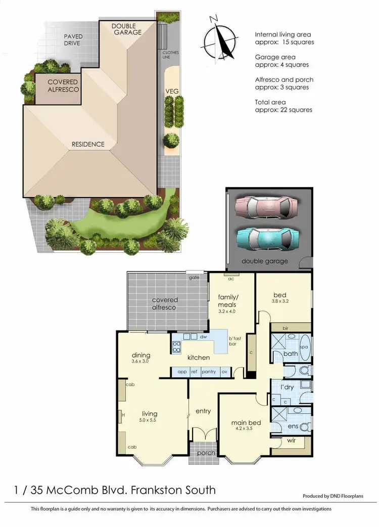 Floorplan of Homely unit listing, 1/35 McComb Boulevard, Frankston South VIC 3199