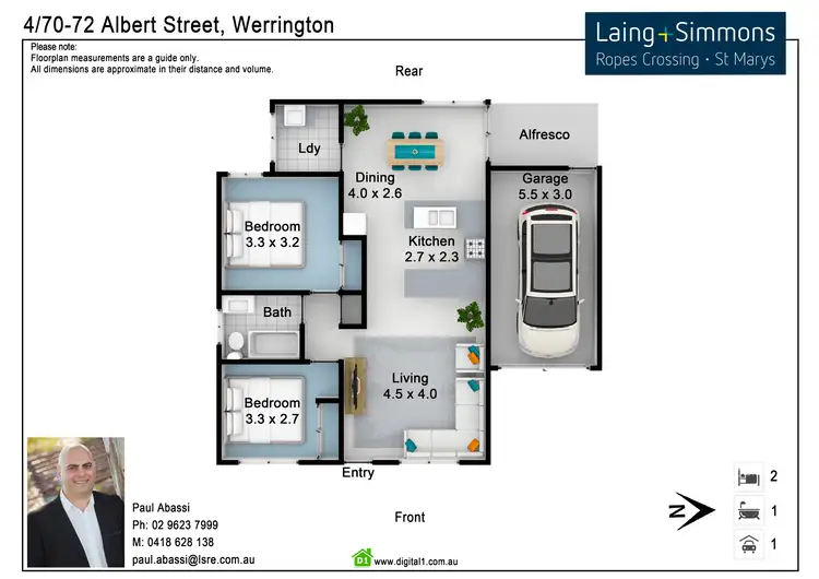 Floorplan of Homely villa listing, 4/70-72 Albert Street, Werrington NSW 2747