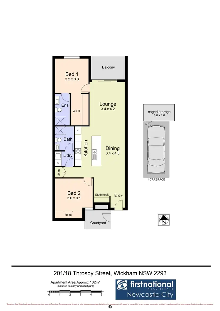 Floorplan of Homely apartment listing, 201/18 Throsby Street, Wickham NSW 2293