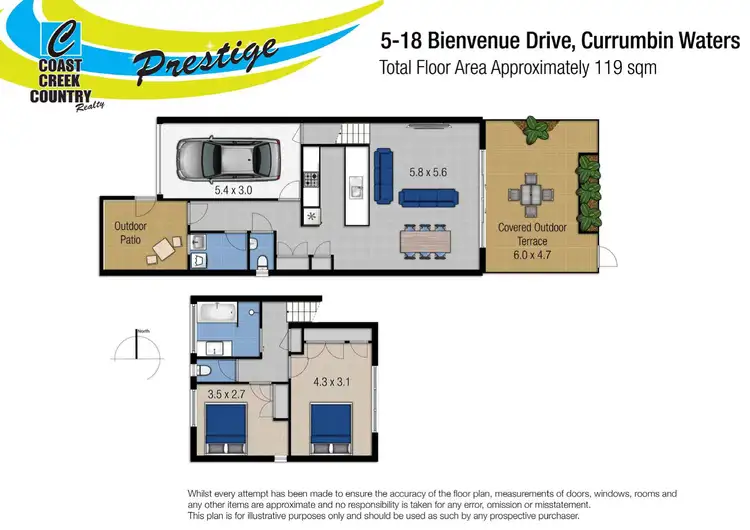 Floorplan of Homely townhouse listing, 5/18 Bienvenue Drive, Currumbin Waters QLD 4223