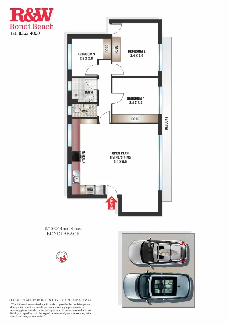 Floorplan of Homely apartment listing, 8/45 O'Brien Street, Bondi Beach NSW 2026