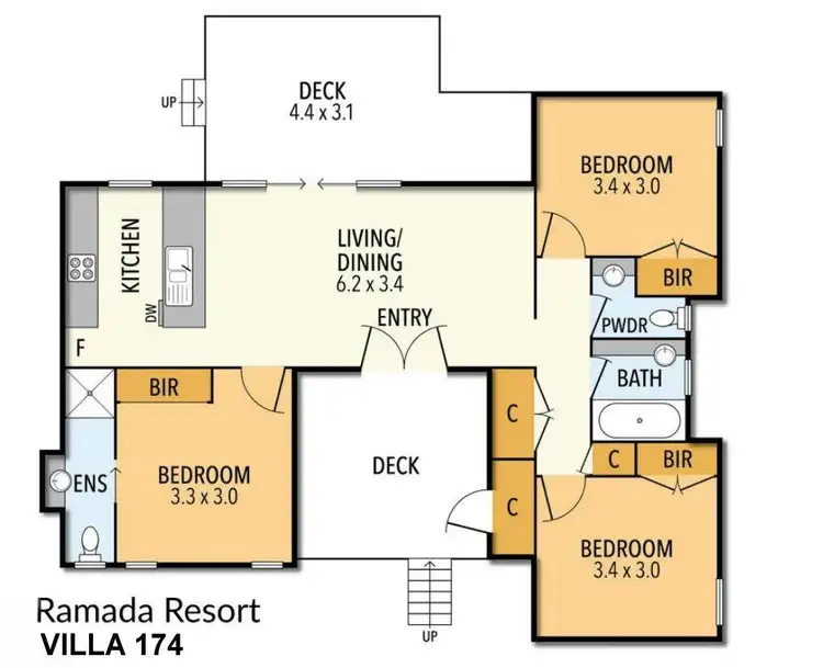 Floorplan of Homely villa listing, 174/2128 Phillip Island Road, Cowes VIC 3922