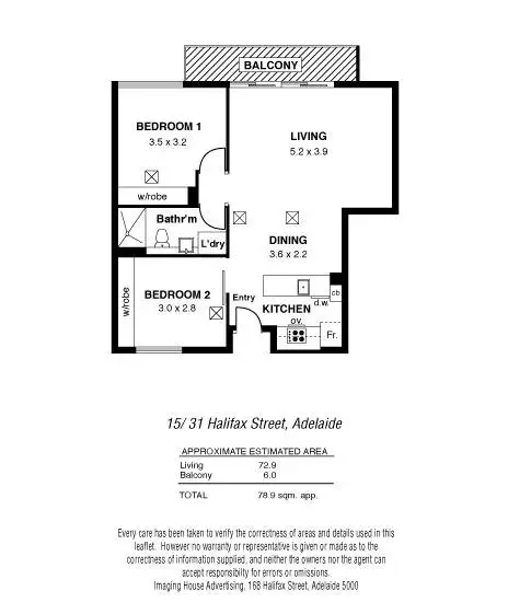 Floorplan of Homely apartment listing, 15/31 Halifax Street, Adelaide SA 5000