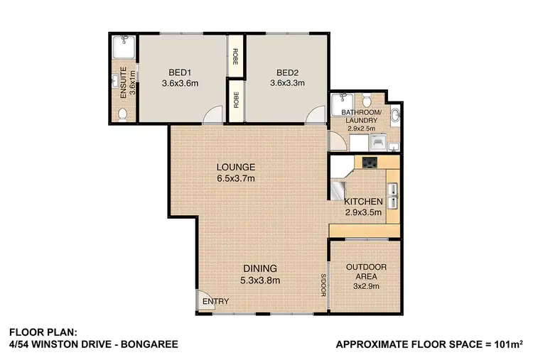 Floorplan of Homely unit listing, 4/54 Winston Drive, Bongaree QLD 4507