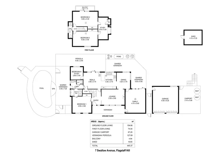 Floorplan of Homely house listing, 7 Swallow Drive, Flagstaff Hill SA 5159