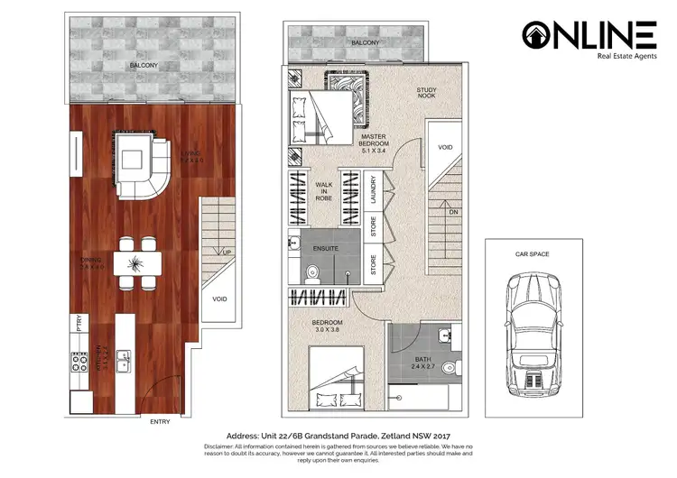 Floorplan of Homely apartment listing, 22/6b Grandstand Parade, Zetland NSW 2017