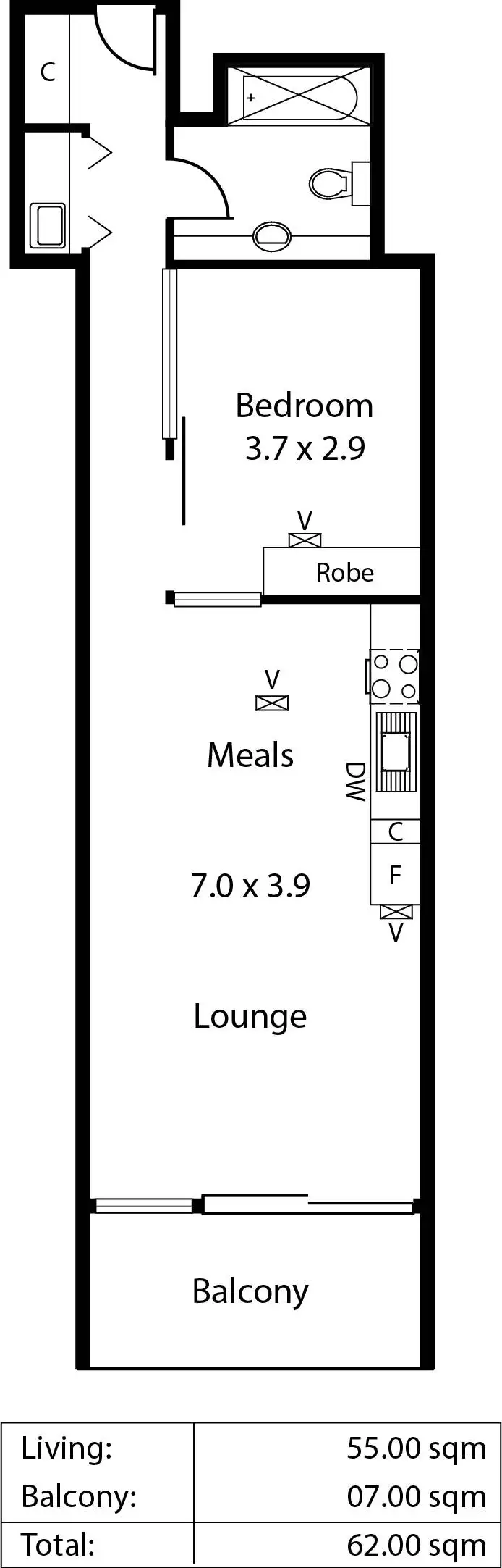 Floorplan of Homely apartment listing, 606/19 Holdfast Promenade, Glenelg SA 5045