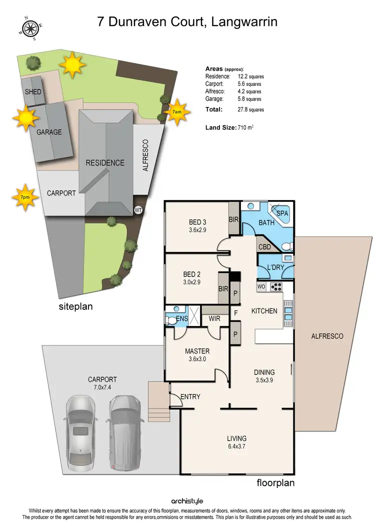 Floorplan of Homely house listing, 7 Dunraven Court, Langwarrin VIC 3910