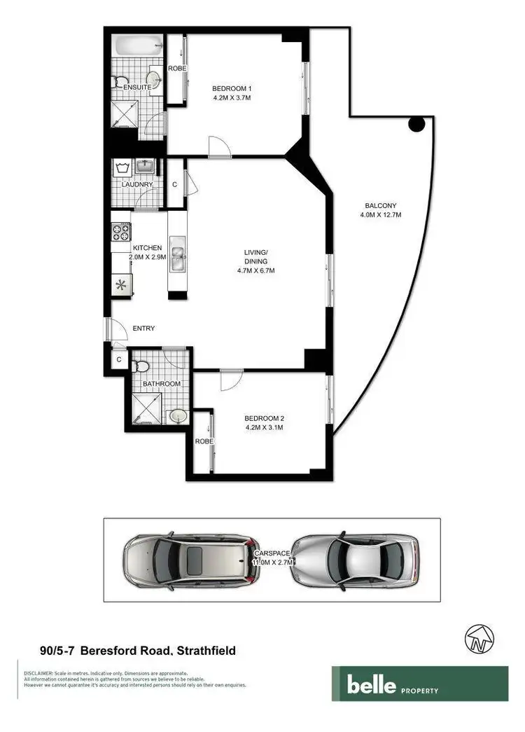 Floorplan of Homely apartment listing, 90/5-7 Beresford Road, Strathfield NSW 2135