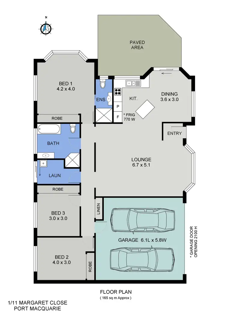 Floorplan of Homely villa listing, 1/11 Margaret Close, Port Macquarie NSW 2444