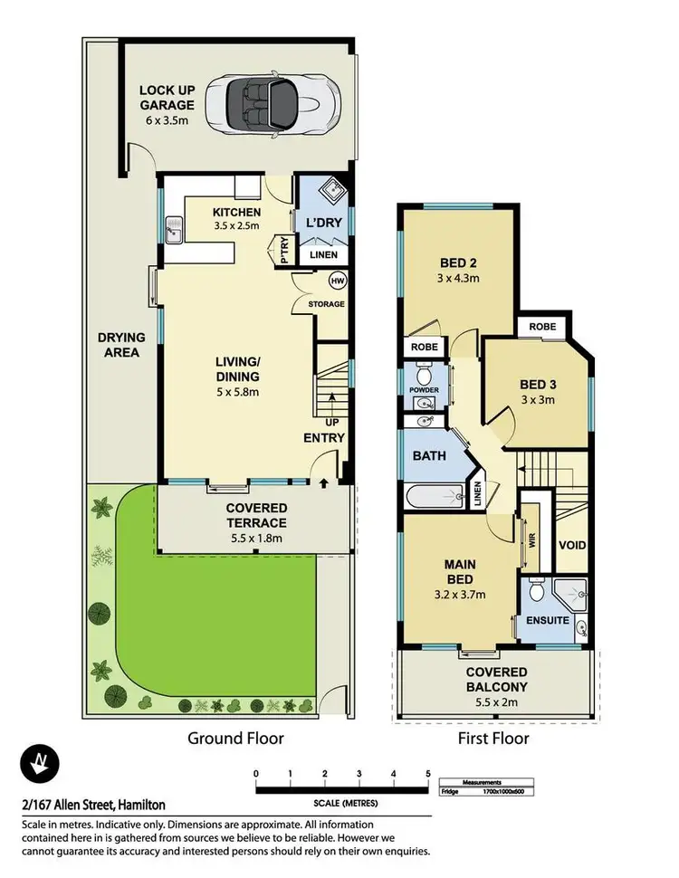 Floorplan of Homely townhouse listing, 2/167 Allen Street, Hamilton QLD 4007