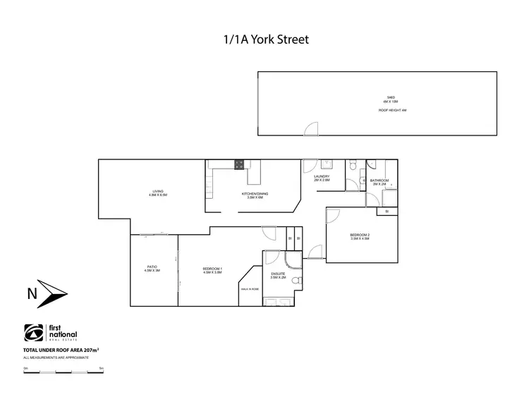 Floorplan of Homely unit listing, 1/1a York Street, Coffs Harbour NSW 2450