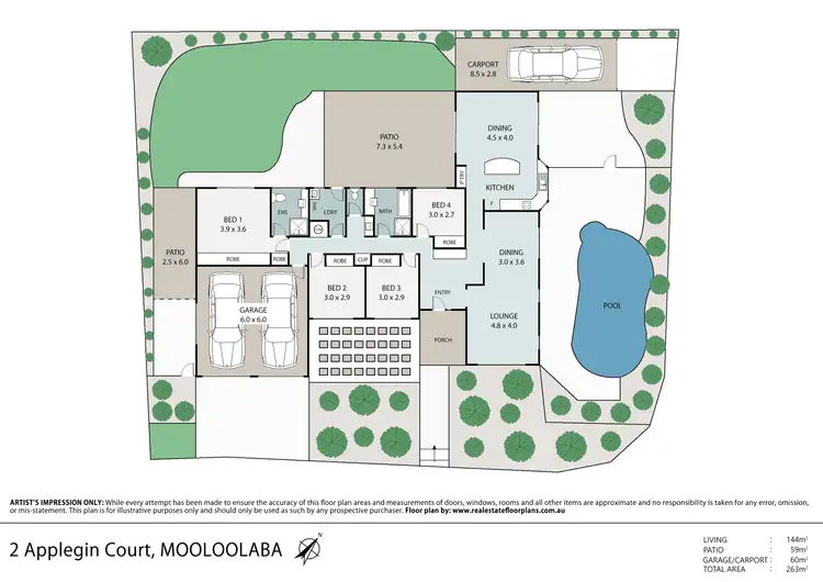 Floorplan of Homely house listing, 2 Applegin Court, Mooloolaba QLD 4557