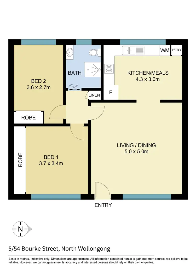 Floorplan of Homely apartment listing, 5/54 Bourke Street, North Wollongong NSW 2500