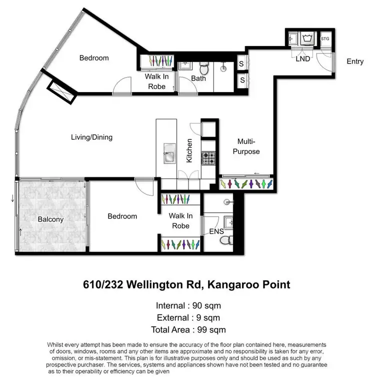 Floorplan of Homely apartment listing, 610/232 Wellington Road, Kangaroo Point QLD 4169