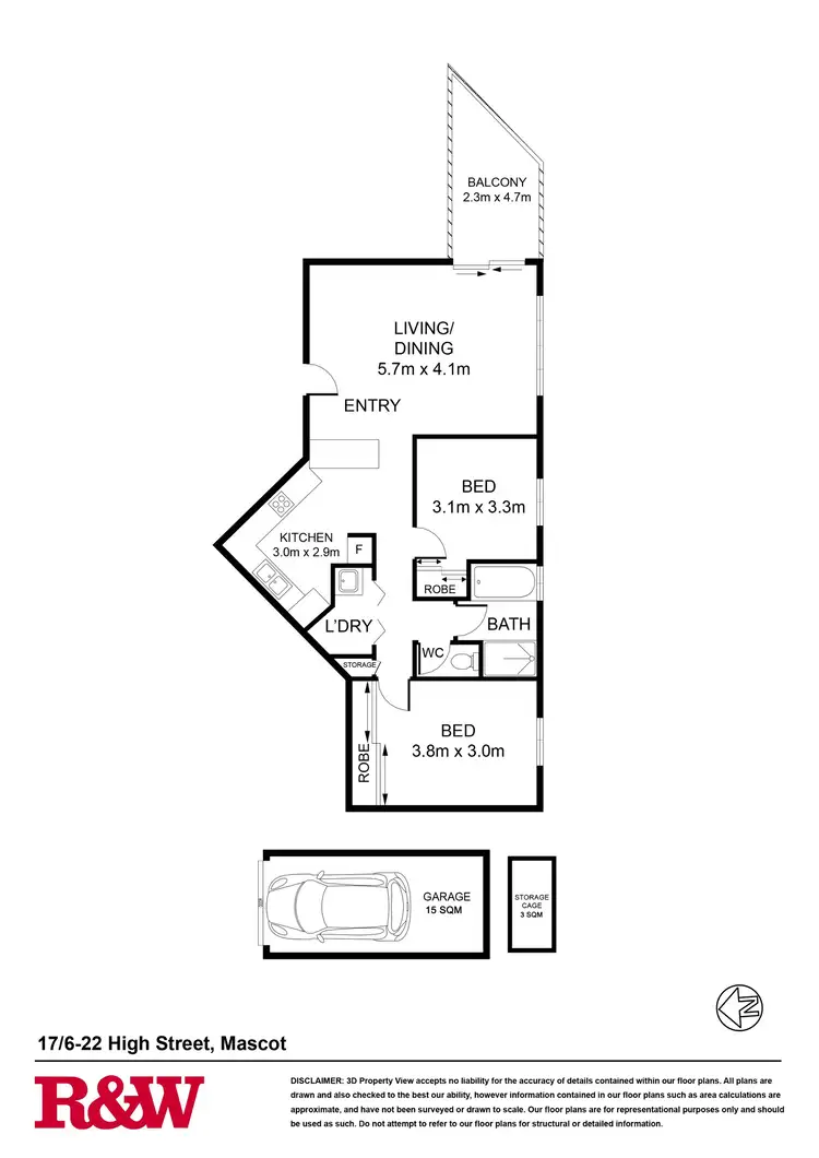 Floorplan of Homely apartment listing, 17/6-22 High Street, Mascot NSW 2020