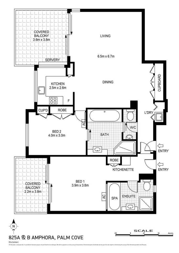 Floorplan of Homely unit listing, 825/49-63 Williams Esplanade, Palm Cove QLD 4879