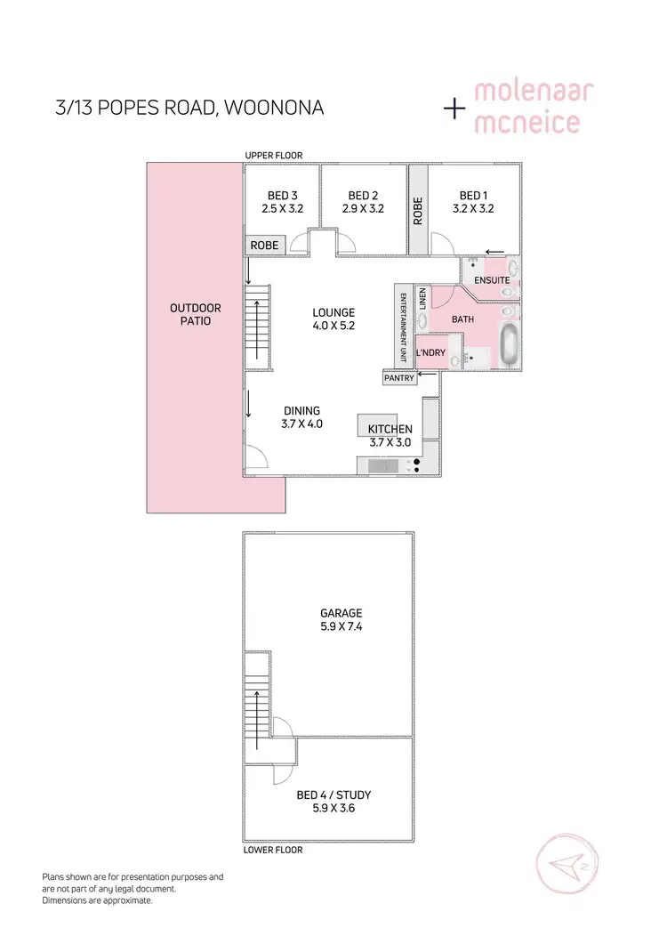 Floorplan of Homely townhouse listing, 3/13 Popes Road, Woonona NSW 2517