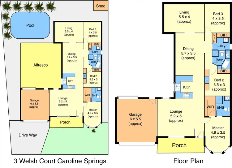 Floorplan of Homely house listing, 3 Welsh Court, Caroline Springs VIC 3023