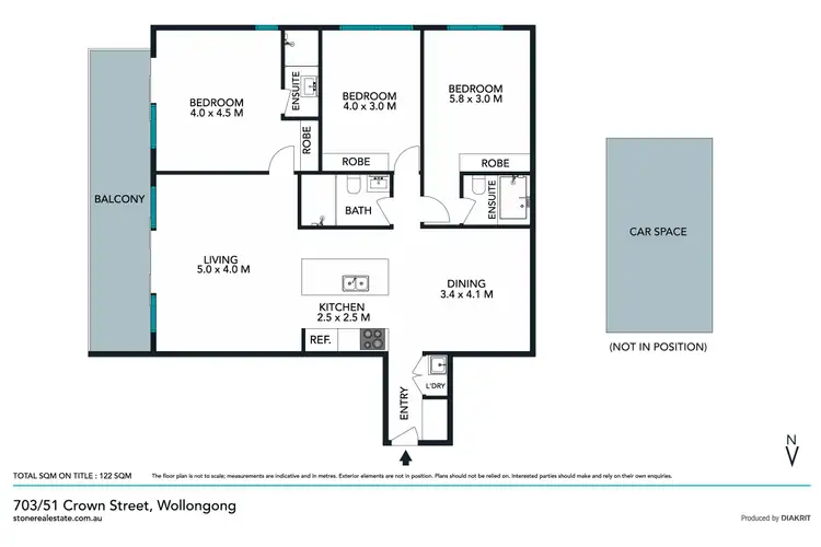 Floorplan of Homely apartment listing, 703/51 Crown Street, Wollongong NSW 2500