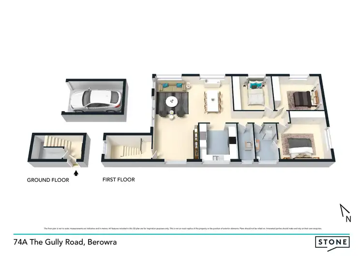Floorplan of Homely semi-detached listing, 74a The Gully Road, Berowra NSW 2081