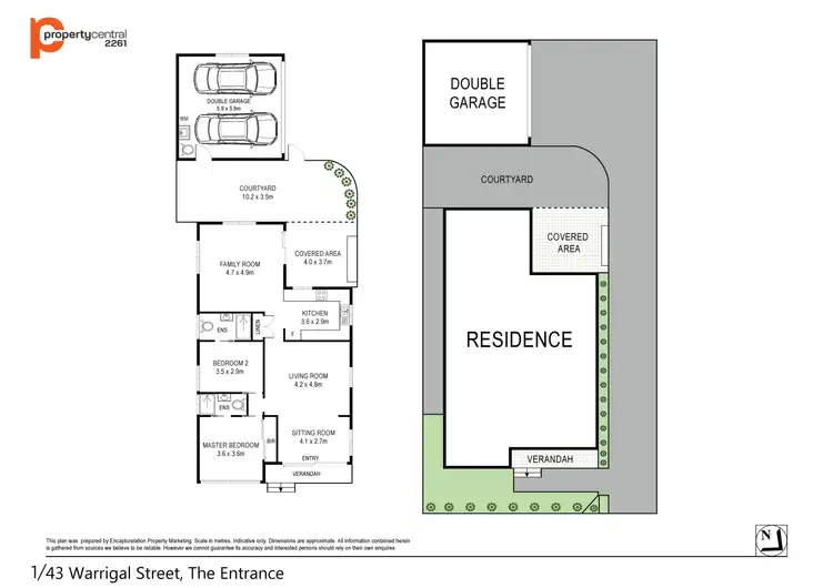 Floorplan of Homely villa listing, 1/43 Warrigal Street, The Entrance NSW 2261