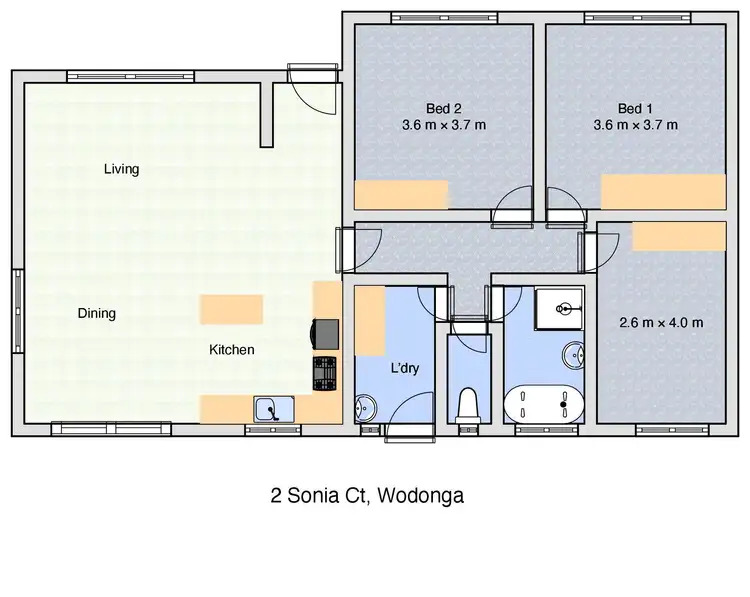 Floorplan of Homely house listing, 2 Sonia Court, Wodonga VIC 3690