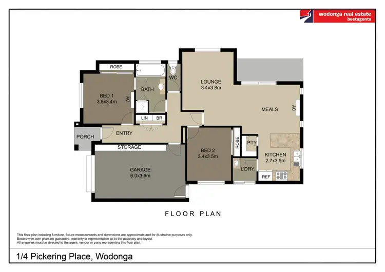Floorplan of Homely townhouse listing, 2a Butterworth Place, Wodonga VIC 3690