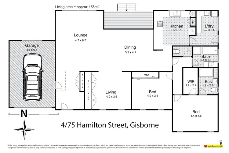 Floorplan of Homely unit listing, 4/75 Hamilton Street, Gisborne VIC 3437