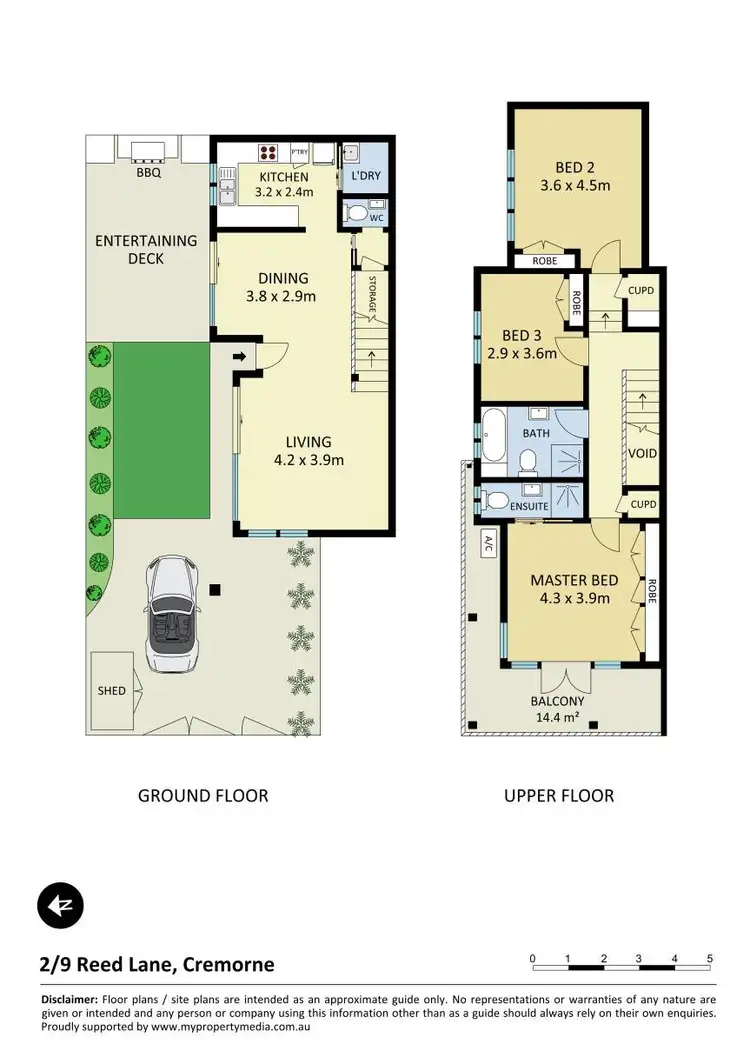 Floorplan of Homely townhouse listing, 2/9 Reed Lane, Cremorne NSW 2090