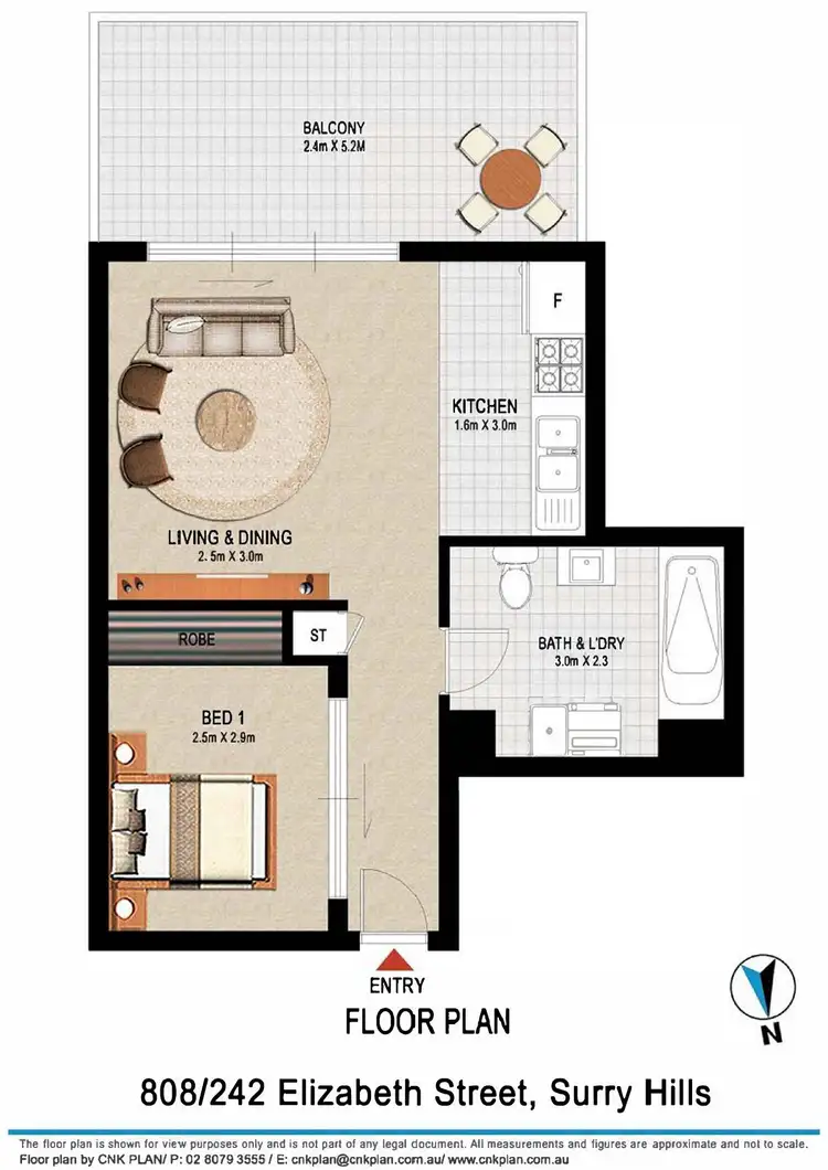 Floorplan of Homely apartment listing, 808/242 Elizabeth Street, Surry Hills NSW 2010