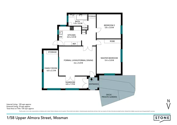 Floorplan of Homely apartment listing, 1/58 Upper Almora Street, Mosman NSW 2088