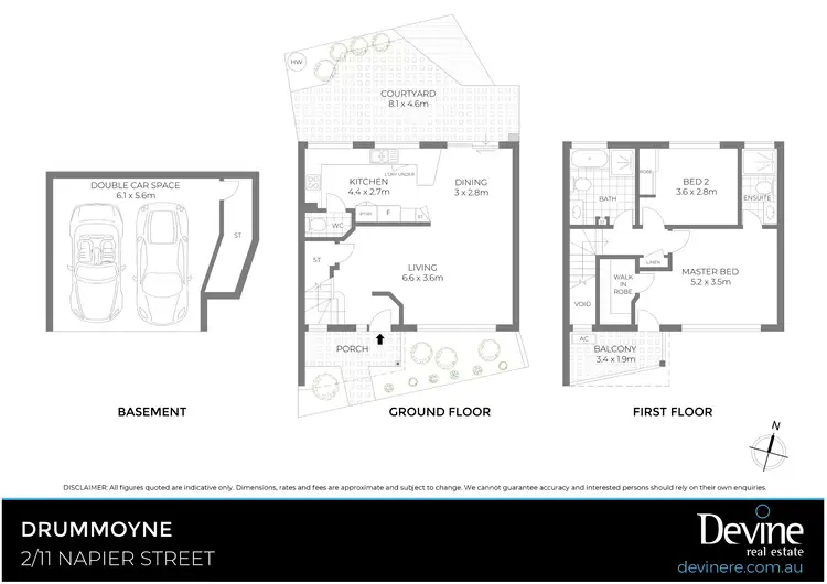 Floorplan of Homely townhouse listing, 2/11 Napier Street, Drummoyne NSW 2047