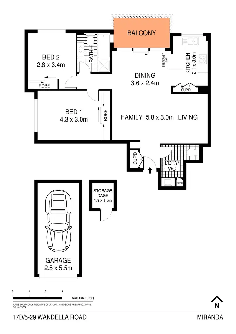Floorplan of Homely apartment listing, 17D/5-29 Wandella Road, Miranda NSW 2228
